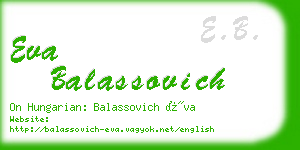 eva balassovich business card